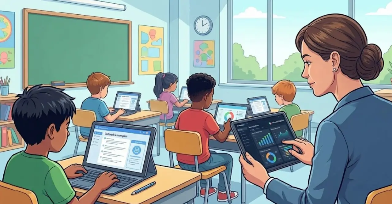 تطبيق الذكاء الاصطناعي في التعليم المدرسي.. "عائد الوقت" للمعلمين: